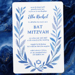 Botanical Watercolor Star of David Bar Bat Mitzvah Invitation<br><div class="desc">Perfect card to announce a bat mitzvah, bar mitzvah or other Jewish celebration! Hand drawn delicate leaf trame art for you! FULLY CUSTOMIZABLE! Click on “Personalise” above to edit the text. Click "edit using design tool" to adjust the fonts, colours and placements and to add text to the back side...</div>