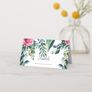 Botanical Watercolor Vintage Floral Table Number Place Card