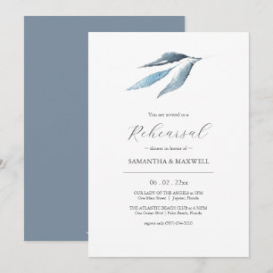 Botanical Watercolor Wedding Rehearsal Dinner Invitation
