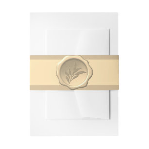 Botanical Wax Seal Embossed Leaves Golden Foliage Invitation Belly Band