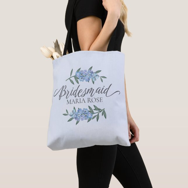 Botanical Wedding bridesmaid Floral Gift Tote Bag (Close Up)