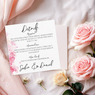 Botanical Wedding Details Card Minimal watercolor