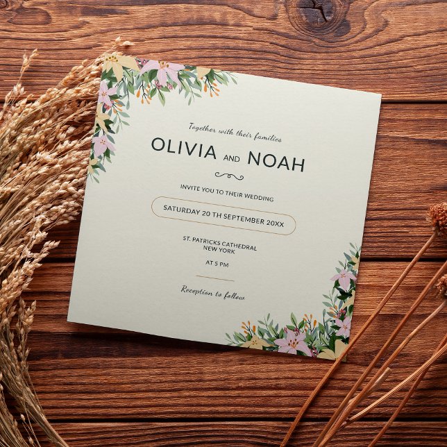 Botanical wedding invitation - boho and rustic (Creator Uploaded)
