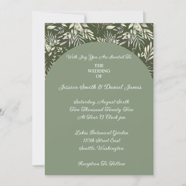 Botanical Wedding Invitation-Matte Invitation (Front)