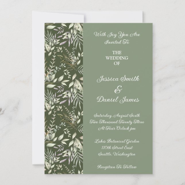 Botanical Wedding Invitation-Matte Invitation (Front)