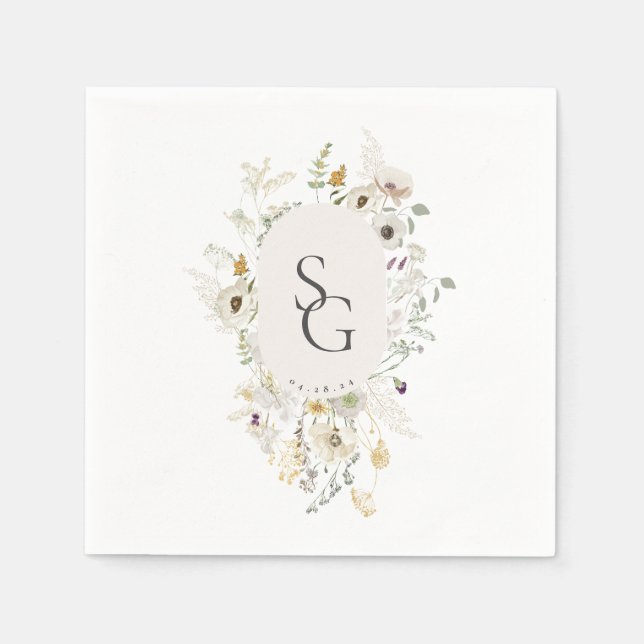 Botanical Wedding Invitation Napkin (Front)