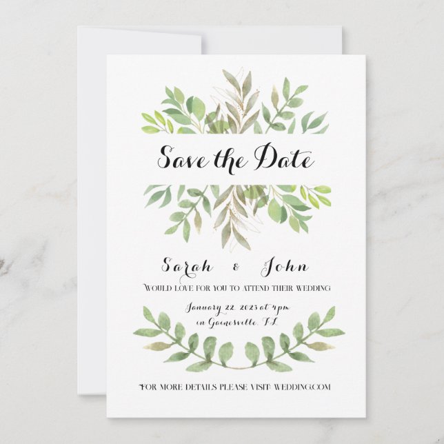 Botanical Wedding Invitation Template (Front)