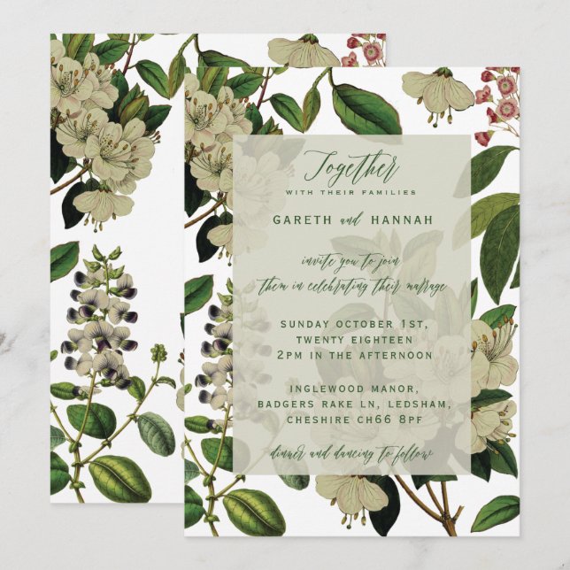 BOTANICAL WEDDING INVITES (Front/Back)