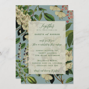 BOTANICAL WEDDING INVITES - DUCK EGG BLUE