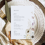 Botanical Wedding Menu Card<br><div class="desc">This Botanical Wedding Menu Card from the Grayson Collection features hand-drawn florals in shades of ivory, sage green, and gold surrounding the couple's dinner menu. Personalise it with your details easily and quickly. Simply press the 'customise it' button to further re-arrange and format the style and placement of the text....</div>