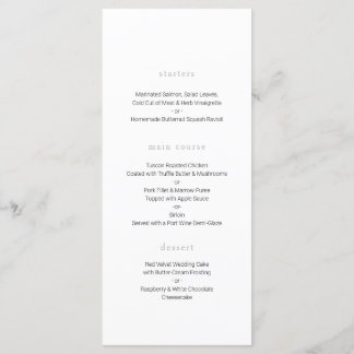 Botanical Wedding Menu, Minimal wedding Menu