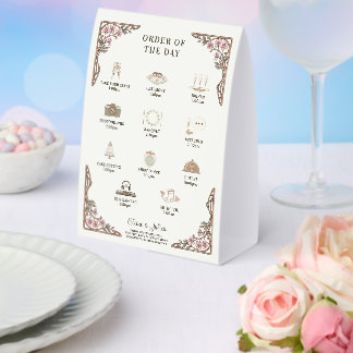 Botanical Wedding Order of the Day Tent Sign