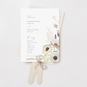 Botanical Wedding Program Hand Fan