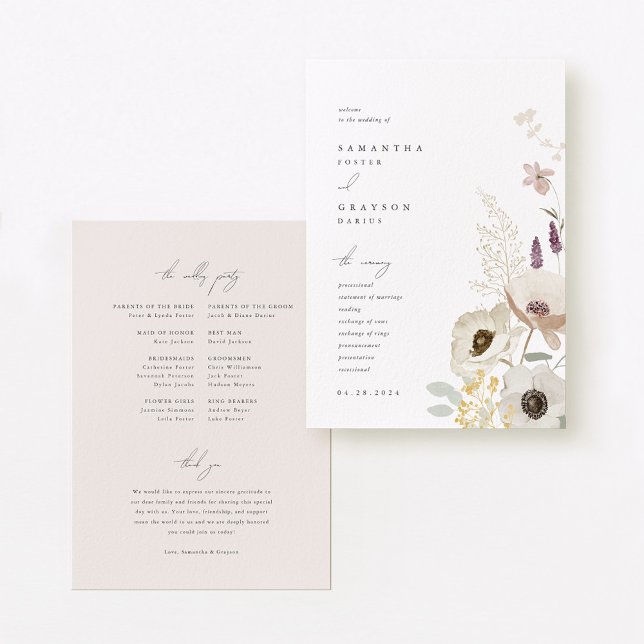 Botanical Wedding Program Programme (Creator Uploaded)