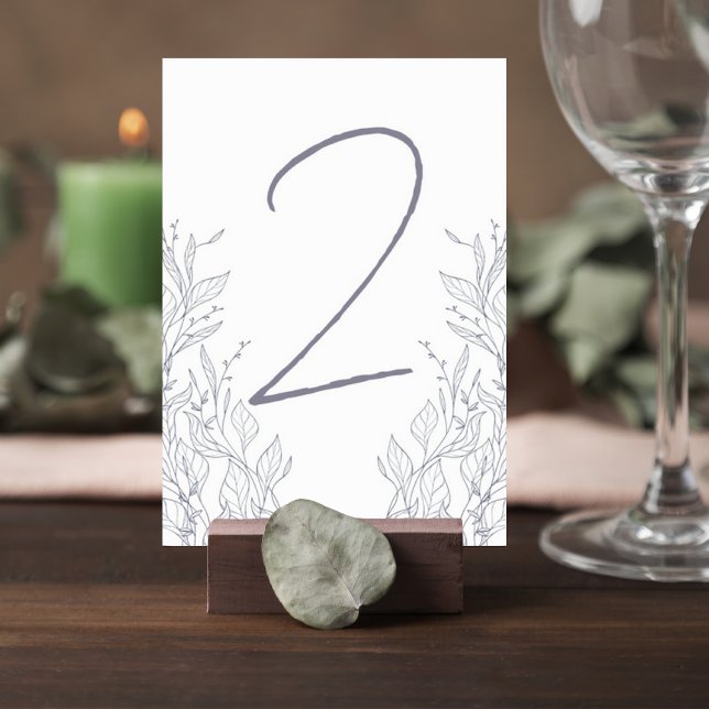 Botanical Wedding Reception Table Number Card (Creator Uploaded)