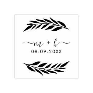 Botanical Wedding Rubber Stamp