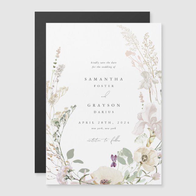 Botanical Wedding Save the Date Magnet (Front/Back)