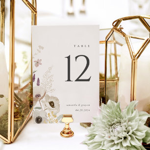 Botanical Wedding Table Number Card