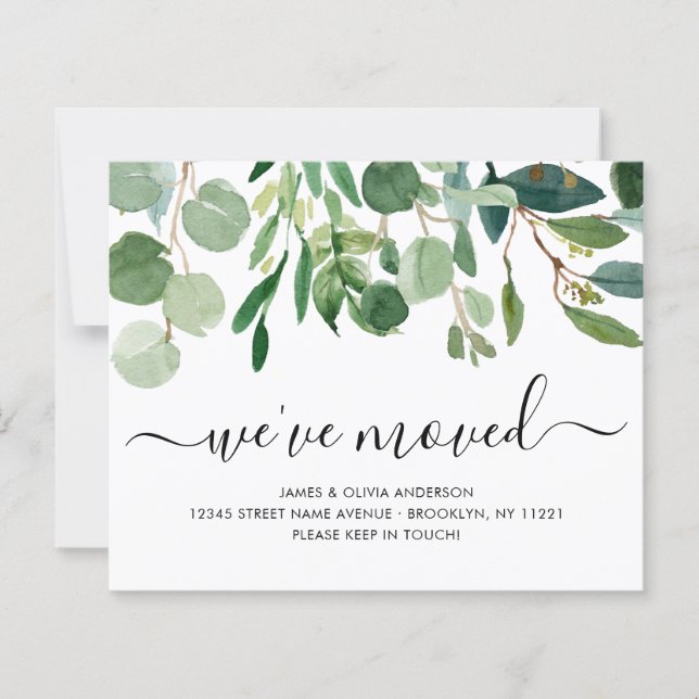 Botanical We've Moved New Home Moving Announcement (Front)