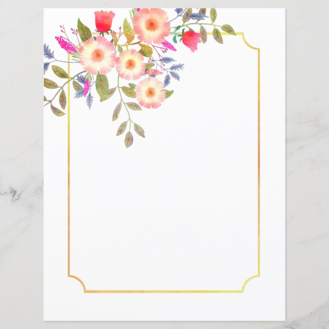 Botanical White Stationery Paper (Front)
