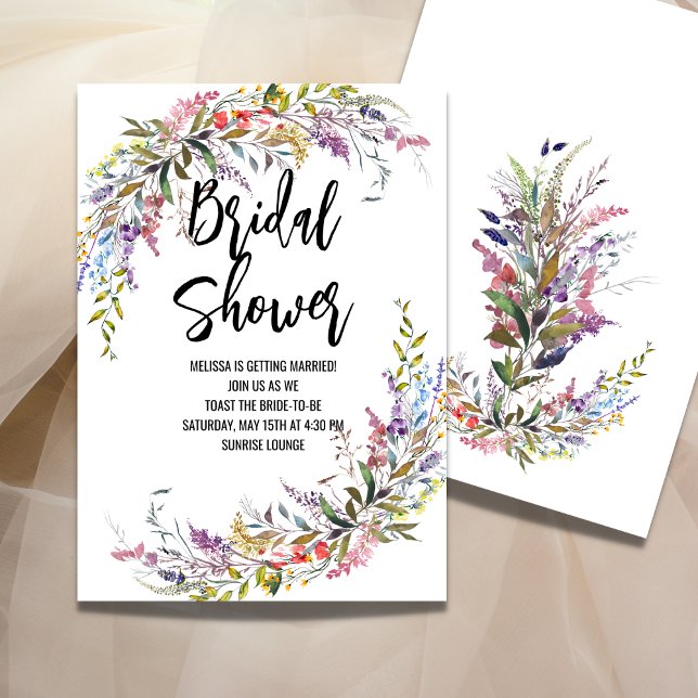 Botanical Wild Flower Bridal Shower Invitation (Creator Uploaded)