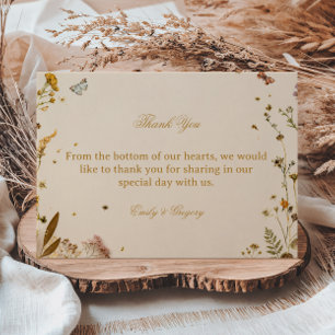 Botanical Wildflower Elegant Thank You Card