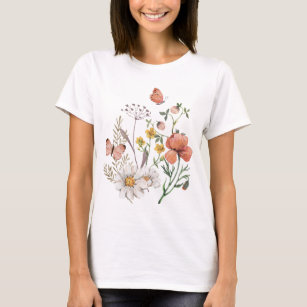 Botanical Wildflower Flower Boho  T-Shirt