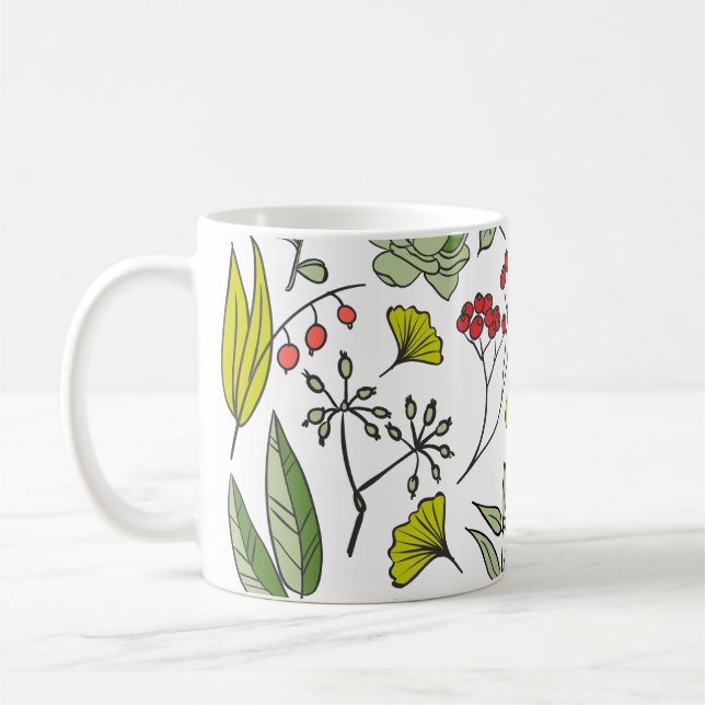 Botanical Wildflower Garden Coffee Mug (Left)