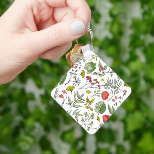 Botanical Wildflower Garden Key Ring