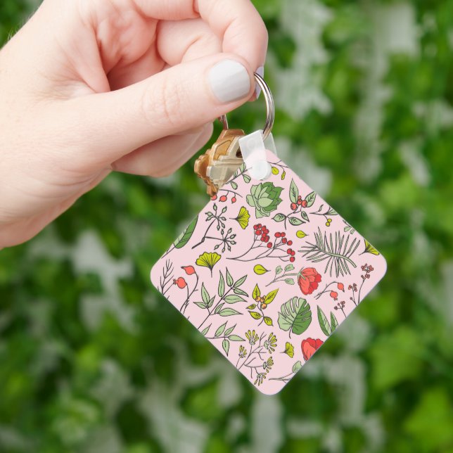 Botanical Wildflower Garden Key Ring (Hand)