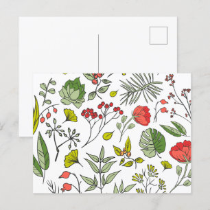 Botanical Wildflower Garden Postcard