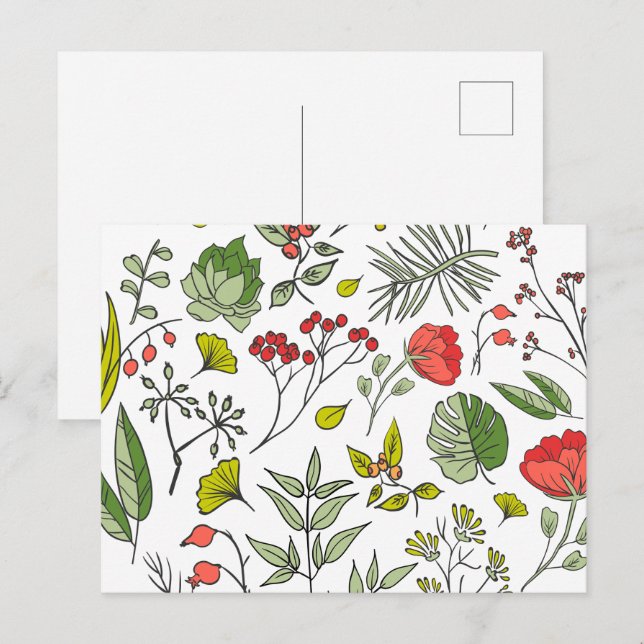 Botanical Wildflower Garden Postcard (Front/Back)