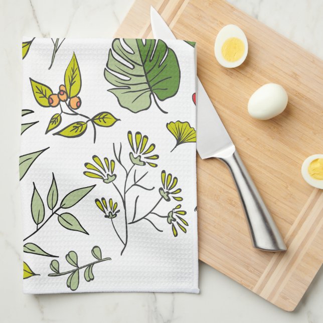Botanical Wildflower Garden Tea Towel (Quarter Fold)