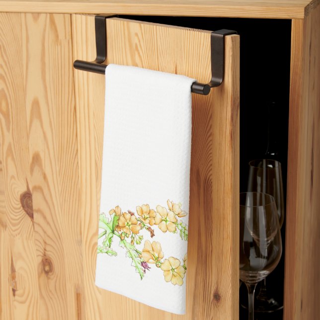 Botanical wildflower, globemallow tea towel (Thirds Fold)