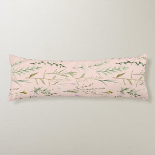 Botanical Wildflower Pattern – Soft Blush Body Cushion