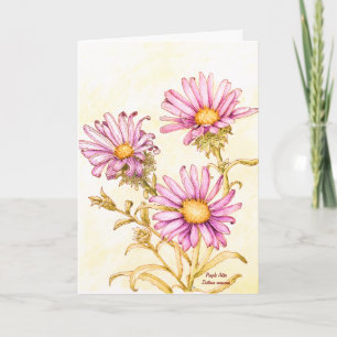 Botanical wildflower watercolor, blank inside card