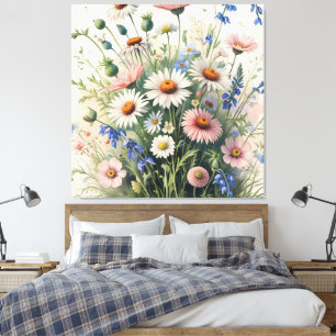 Botanical Wildflower Watercolor Poster – Motivatio Canvas Print