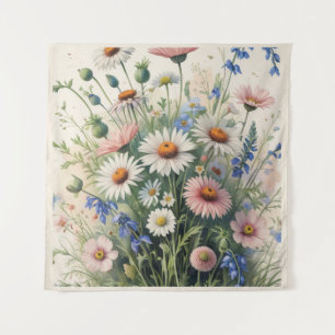 Botanical Wildflower Watercolor Poster – Motivatio Tapestry