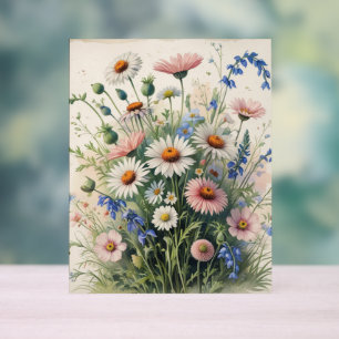 Botanical Wildflower WatercolorAcrylic – Motivatio Acrylic Sign