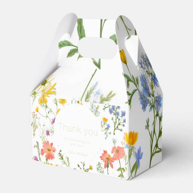 Botanical wildflowers Baby shower   Favour Box (Front Side)