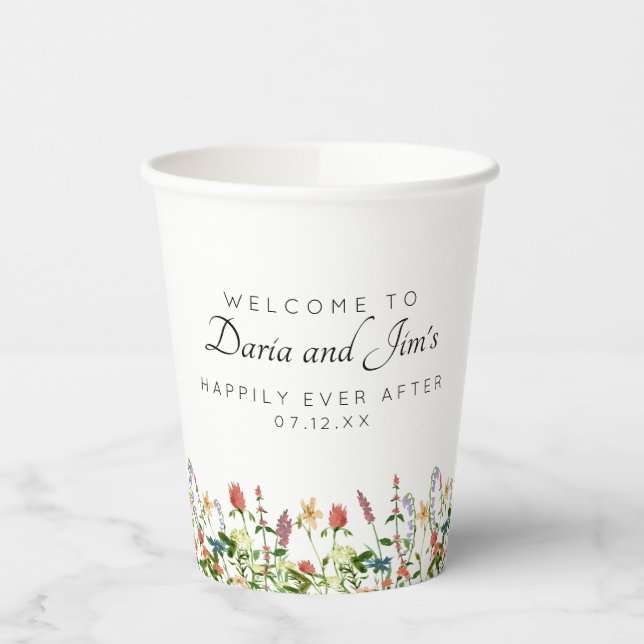 Botanical Wildflowers Beverage Paper Cups (Left)