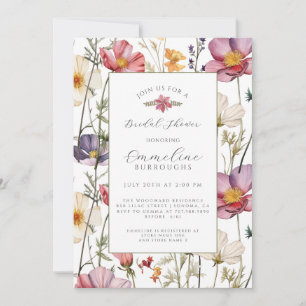 Botanical Wildflowers Bridal Shower Invitation