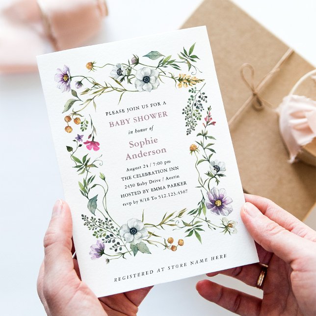 Botanical Wildflowers | Elegant Baby Shower Invitation (Creator Uploaded)