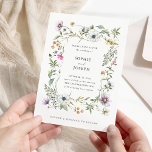 Botanical Wildflowers | Elegant Wedding Invitation<br><div class="desc">These whimsical wedding invitations feature a frame of illustrated,  colourful pink,  orange,  purple and white wildflowers and green leaves on a white background. A simple design that is both boho and elegant.</div>