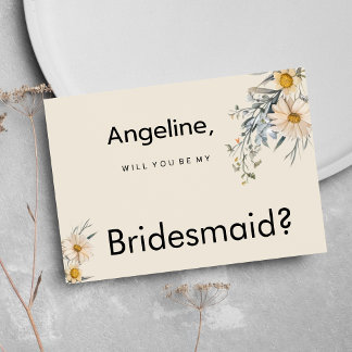 Botanical wildflowers garden floral Bridesmaid Invitation