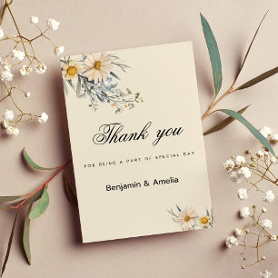 Botanical wildflowers garden floral Thank You  Invitation