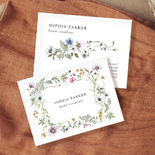 Botanical Wildflowers   Girly and Elegant Business Card