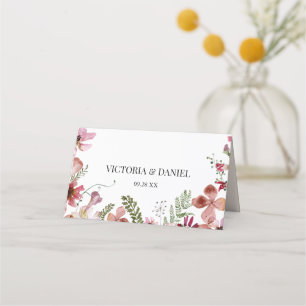 Botanical Wildflowers Wedding Place Card