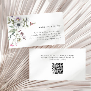 Botanical Wildflowers Wedding Website QR Code Enclosure Card