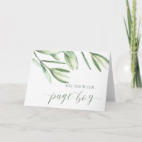 Botanical Will You Be Our Page Boy Wedding Card